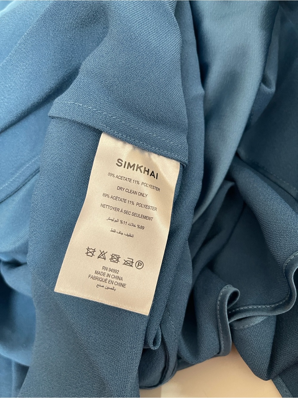 JONATHAN SIMKHAI Izel Cape Satin Blue Maxi Dress Size 4 - Picture 10 of 10